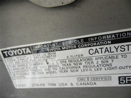 1999 TOYOTA CAMRY LE, 2.2L AUTO 4DR, COLOR GRAY, STK Z14827
